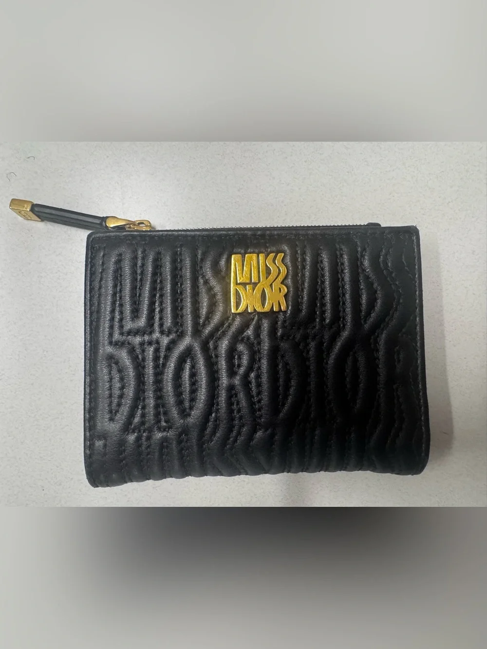 Miss Dior Dahlia Wallet in Lambskin Leather with Quilted Miss Dior Allove